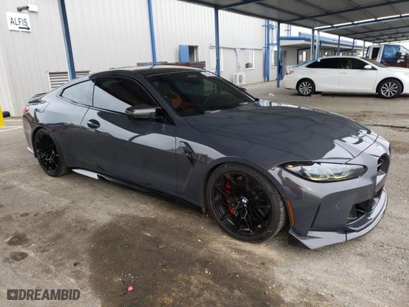 2023 BMW M4 Competition xDrive with VIN WBS43AZ06PCM98210, listed as a Copart auction lot 45048145 with NaN miles and Salvage Title. Bid and sale history available at carsss.com. Image 4.
