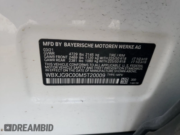 2021 BMW X1 xDrive28i с VIN WBXJG9C00M5T20009, выставлен на аукционе Copart как лот 58622675 с пробегом 89 144 миль миль и Списание • Salvage title. История ставок и продаж доступна на DreamBid. Изображение 13.