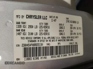2008 Dodge Grand Caravan SXT with VIN 2D8HN54P08R655190, listed as a Copart auction lot 77696394 with 230,669 mi miles and Non Repairable. Bid and sale history available at DreamBid. Image 13.