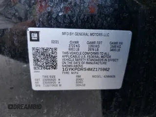 2021 Cadillac XT6 Premium Luxury with VIN 1GYKPDRS4MZ175962, listed as a Copart auction lot 59993565 with 97,157 mi miles and Salvage title. Bid and sale history available at DreamBid. Image 14.
