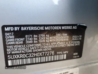2017 BMW X5 xDrive35i z VIN 5UXKR0C32H0X77276, wystawiony jako Copart lot #48531545 z przebiegiem Nie podano mil oraz Szkoda całkowita • Salvage title. Historia ofert i sprzedaży dostępna na DreamBid. Obrazek 13.