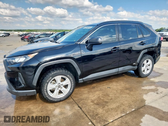 2021 Toyota RAV4 Hybrid LE with VIN 4T3LWRFV5MU049053, listed as a Copart auction lot 58598245 with 55,179 mi miles and Salvage title. Bid and sale history available at DreamBid. Image 1.