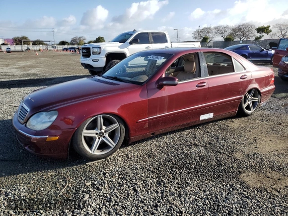 2000 Mercedes-Benz S-Class with VIN WDBNG75JXYA069214, listed as a Copart auction lot 49356555 with 0 mi miles and Salvage Title. Bid and sale history available at carsss.com. Image 1.