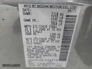 2024 Nissan Murano SL with VIN 5N1AZ2CJ3RC104578, listed as a Copart auction lot 85855024 with 28,786 mi miles and Non Repairable. Bid and sale history available at carsss.com. Image 15.