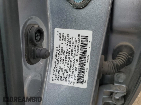 2019 Honda Civic Sport with VIN 2HGFC2F8XKH517042, listed as a Copart auction lot 51226175 with 45,419 mi miles and Salvage Title. Bid and sale history available at DreamBid. Image 14.