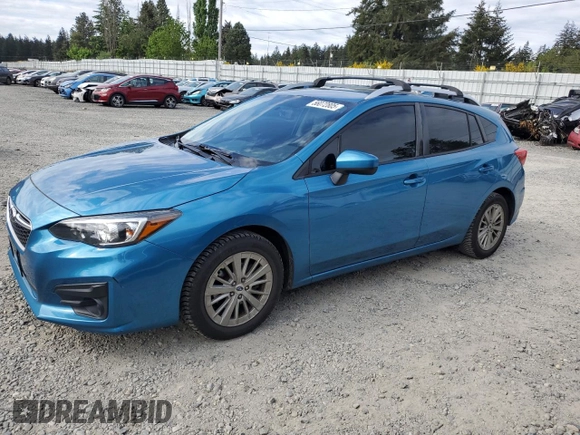 2017 Subaru Impreza Premium z VIN 4S3GTAB60H3738081, wystawiony jako Copart lot #56072805 z przebiegiem 90 138 mil mil oraz Szkoda całkowita • Salvage title. Historia ofert i sprzedaży dostępna na DreamBid. Obrazek 1.