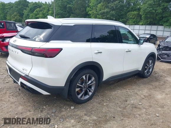 2023 Infiniti QX60 Luxe with VIN 5N1DL1FS7PC348051, listed as a IAAI auction lot 42212530 with 55,207 mi miles and . Bid and sale history available at DreamBid. Image 4.
