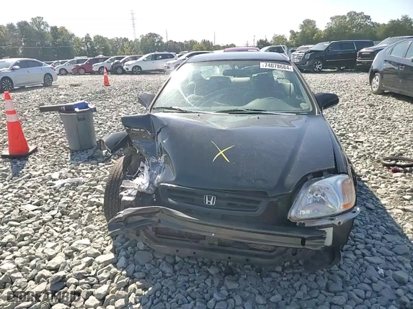1997 Honda Civic DX with VIN 1HGEJ6228VL123265, listed as a Copart auction lot 74078684 with 49,904 mi miles and Salvage Title. Bid and sale history available at carsss.com. Image 10.