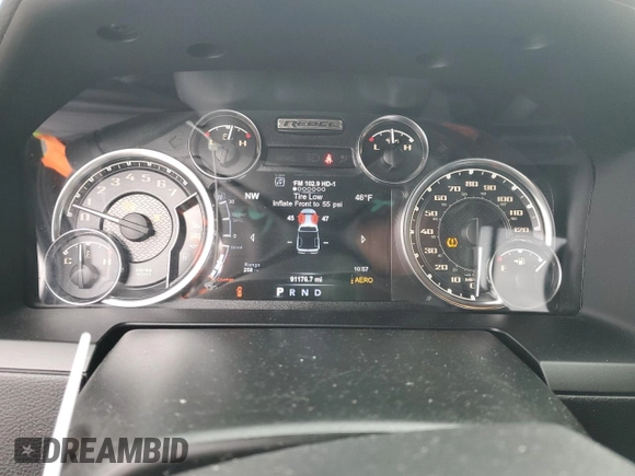 2018 Ram 1500 Rebel with VIN 1C6RR7YT7JS236100, listed as a Copart auction lot 47496095 with 91,176 mi miles and Salvage Title. Bid and sale history available at carsss.com. Image 9.