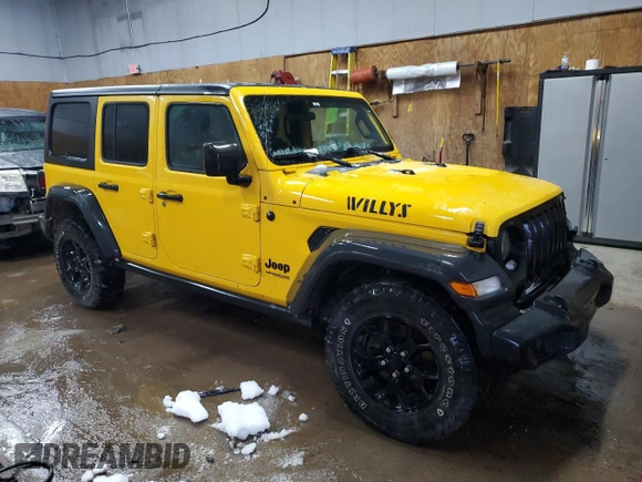 2020 Jeep Wrangler Unlimited Sport Altitude with VIN 1C4HJXDG4LW284590, listed as a Copart auction lot 84806434 with 88,887 mi miles and Salvage title. Bid and sale history available at DreamBid. Image 4.