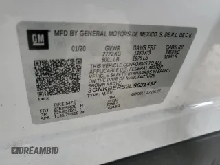 2020 Chevrolet Blazer RS z VIN 3GNKBERS2LS631437, wystawiony jako Copart lot #85185324 z przebiegiem Nie podano mil oraz Nie do naprawy • Non repairable. Historia ofert i sprzedaży dostępna na DreamBid. Obrazek 15.