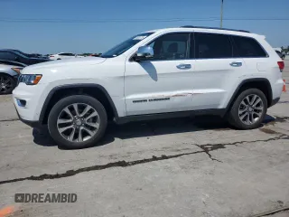 2018 Jeep Grand Cherokee Limited z VIN 1C4RJEBG3JC141320, wystawiony jako Copart lot #54934775 z przebiegiem 91 123 mil mil oraz Szkoda całkowita • Salvage title. Historia ofert i sprzedaży dostępna na DreamBid. Obrazek 1.
