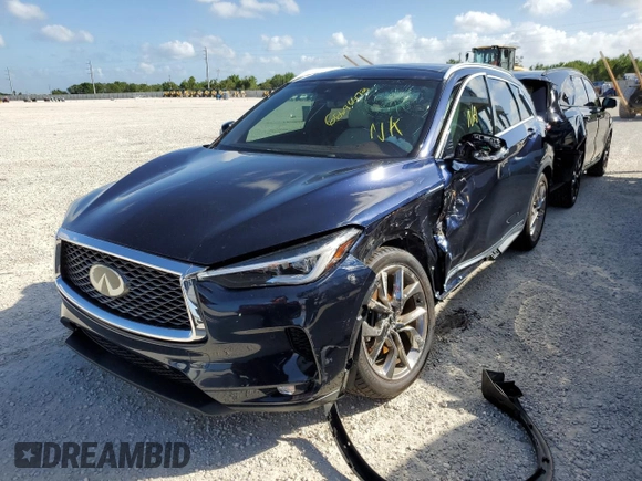 2019 Infiniti QX50 LUXE with VIN 3PCAJ5M14KF108384, listed as a Copart auction lot 66696472 with 0 mi miles. Bid and sale history available at carsss.com. Image 2.