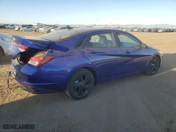 2021 Hyundai Elantra SEL with VIN KMHLM4AG1MU158099, listed as a Copart auction lot 49652455 with 14,285 mi miles and Salvage Title. Bid and sale history available at carsss.com. Image 3.
