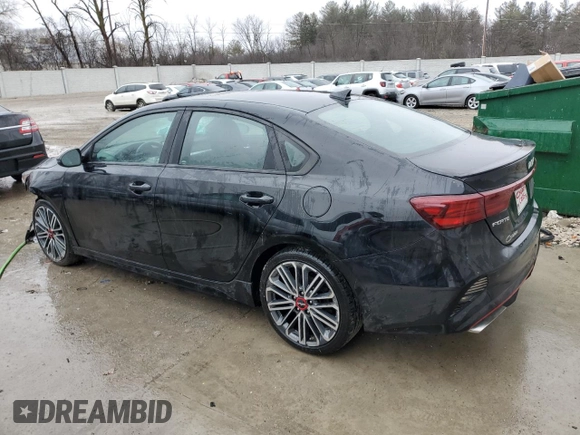 2023 Kia Forte GT with VIN 3KPF44ACXPE533148, listed as a Copart auction lot 43067945 with 57,613 mi miles and Salvage Title. Bid and sale history available at carsss.com. Image 2.