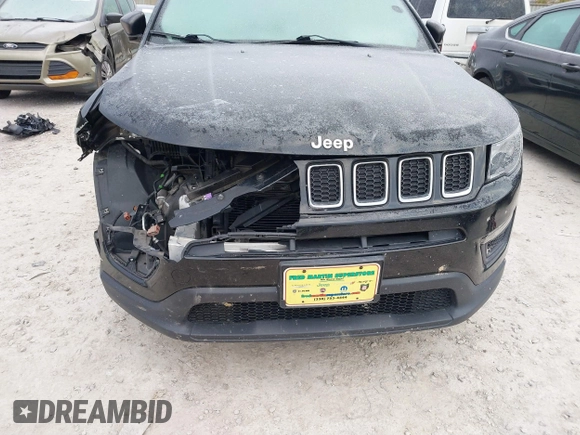 2017 Jeep Compass Sport with VIN 3C4NJDAB3HT628675, listed as a IAAI auction lot 40987530 with 92,254 mi miles and . Bid and sale history available at DreamBid. Image 6.