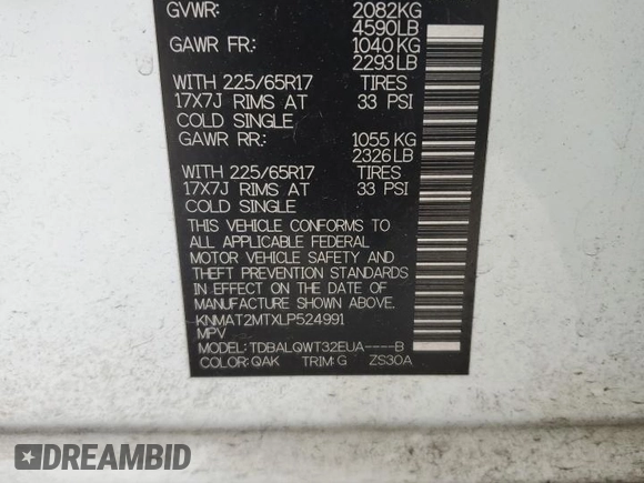 2020 Nissan Rogue S z VIN KNMAT2MTXLP524991, wystawiony jako Copart lot #57461135 z przebiegiem 76 147 mil mil oraz Szkoda całkowita • Salvage title. Historia ofert i sprzedaży dostępna na DreamBid. Obrazek 13.