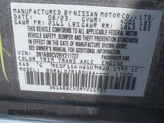 2024 Nissan Sentra SV with VIN 3N1AB8CV2RY211727, listed as a IAAI auction lot 42744888 with 19,460 mi miles and . Bid and sale history available at DreamBid. Image 9.