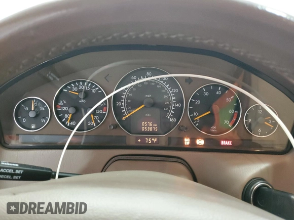 2001 Mercedes-Benz SL 500 with VIN WDBFA68FX1F200299, listed as a Copart auction lot 54422115 with 53,875 mi miles and Salvage title. Bid and sale history available at DreamBid. Image 9.