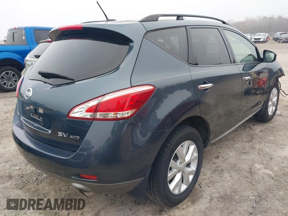 2013 Nissan Murano SV with VIN JN8AZ1MW0DW302958, listed as a IAAI auction lot 41800499 with 138,806 mi miles. Bid and sale history available at carsss.com. Image 4.