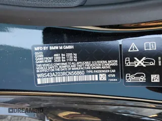 2024 BMW M4 Competition xDrive with VIN WBS43AZ03RCN56860, listed as a Copart auction lot 75937104 with 0 mi miles and Salvage Title. Bid and sale history available at carsss.com. Image 12.