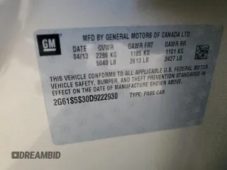 2013 Cadillac XTS Premium z VIN 2G61S5S30D9222930, wystawiony jako Copart lot #48612955 z przebiegiem 70 395 mil mil oraz Szkoda całkowita • Salvage title. Historia ofert i sprzedaży dostępna na DreamBid. Obrazek 12.