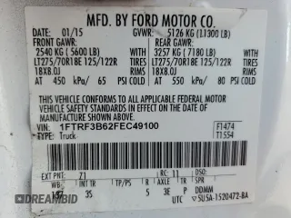 2015 Ford F-350 XL с VIN 1FTRF3B62FEC49100, выставлен на аукционе Copart как лот 64742425 с пробегом 153 317 миль миль и Чистый • Clean title. История ставок и продаж доступна на DreamBid. Изображение 12.