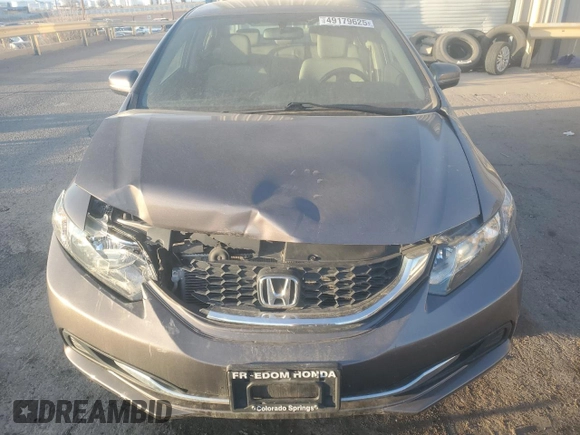 2014 Honda Civic Sedan LX with VIN 19XFB2F51EE010991, listed as a Copart auction lot 49179625 with 28,056 mi miles and Salvage Title. Bid and sale history available at carsss.com. Image 5.