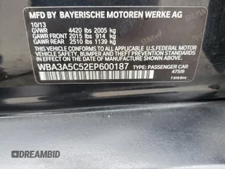 2014 BMW 3 Series 328i with VIN WBA3A5C52EP600187, listed as a Copart auction lot 53195295 with 80,865 mi miles and Salvage Title. Bid and sale history available at carsss.com. Image 15.