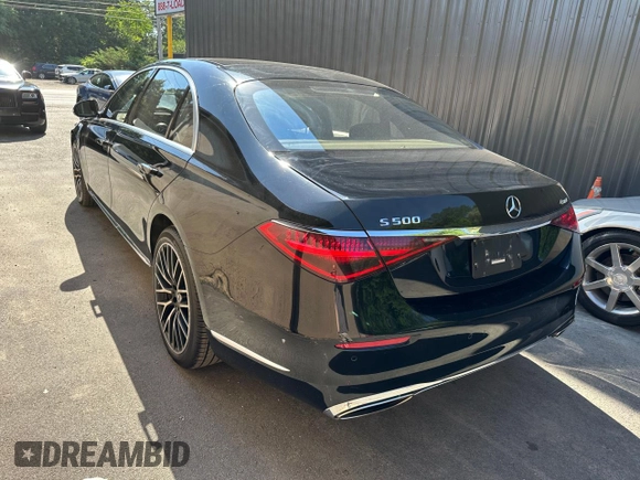 2022 Mercedes-Benz S 500 with VIN W1K6G6DB9NA135120, listed as a Copart auction lot 62720385 with 78,782 mi miles and Clean title. Bid and sale history available at DreamBid. Image 3.