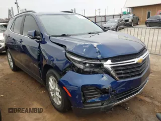 2022 Chevrolet Equinox LT with VIN 3GNAXKEV5NL267149, listed as a IAAI auction lot 41715212 with 24,266 mi miles. Bid and sale history available at carsss.com. Image 1.