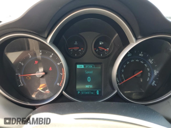 2014 Chevrolet Cruze 2LT with VIN 1G1PE5SB5E7403121, listed as a Copart auction lot 52585715 with 73,497 mi miles and Salvage title. Bid and sale history available at DreamBid. Image 9.