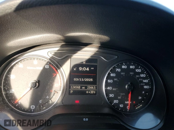 2015 Audi A3 2.0T Premium Plus with VIN WAUEFGFF3F1046253, listed as a Copart auction lot 46918925 with 124,568 mi miles and Salvage Title. Bid and sale history available at carsss.com. Image 9.