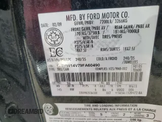 2009 Ford F-150 XL с VIN 1FTPW14V79FA60490, выставлен на аукционе Copart как лот 65523805 с пробегом 167 017 миль миль и Списание • Salvage title. История ставок и продаж доступна на DreamBid. Изображение 12.