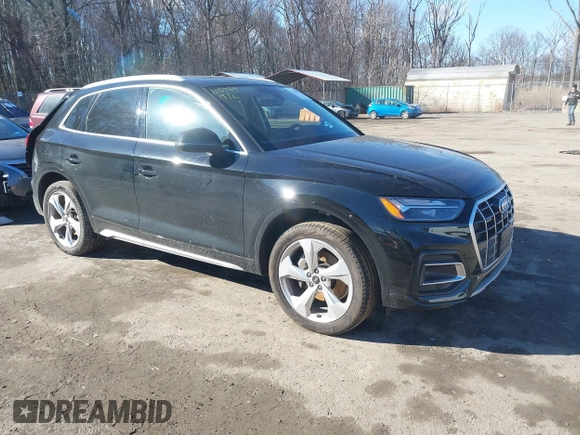 2021 Audi Q5 Premium Plus with VIN WA1BAAFY9M2048397, listed as a IAAI auction lot 41486775 with 39,624 mi miles and . Bid and sale history available at DreamBid. Image 1.