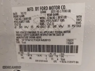 2013 Ford F-150 XL with VIN 1FTFW1CTXDFA62013, listed as a IAAI auction lot 41645531 with 185,555 mi miles. Bid and sale history available at carsss.com. Image 9.