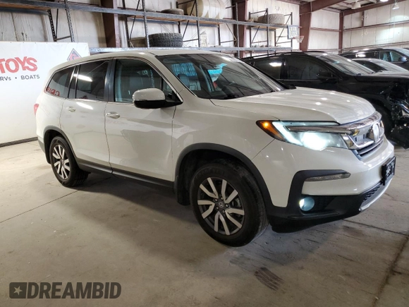 2019 Honda Pilot EX-L with VIN 5FNYF6H51KB050107, listed as a Copart auction lot 60827355 with 71,958 mi miles and Salvage title. Bid and sale history available at DreamBid. Image 4.