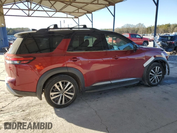 2022 Nissan Pathfinder Platinum z VIN 5N1DR3DH7NC216230, wystawiony jako Copart lot #88893445 z przebiegiem 76 838 mil mil oraz Szkoda całkowita • Salvage title. Historia ofert i sprzedaży dostępna na DreamBid. Obrazek 3.