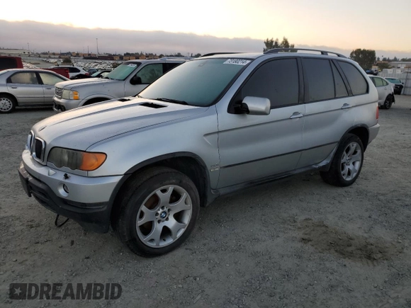 2002 BMW X5 3.0i with VIN 5UXFA535X2LP50341, listed as a Copart auction lot 73180214 with 0 mi miles and Salvage Title. Bid and sale history available at carsss.com. Image 1.