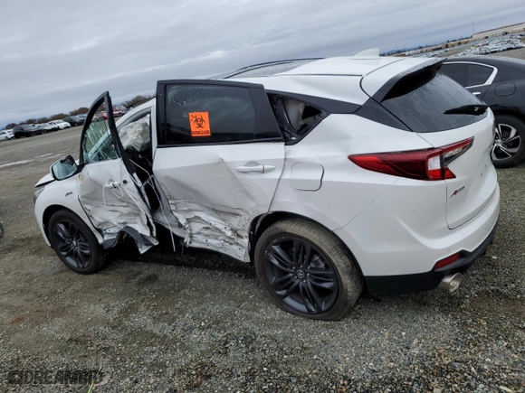 2023 Acura RDX w/A-Spec Package with VIN 5J8TC1H65PL000248, listed as a Copart auction lot 86764344 with 0 mi miles and Salvage Title. Bid and sale history available at carsss.com. Image 2.