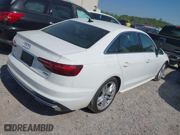 2023 Audi A4 S line Premium Plus with VIN WAUEAAF41PN009934, listed as a IAAI auction lot 42045697 with 49,039 mi miles and . Bid and sale history available at DreamBid. Image 4.