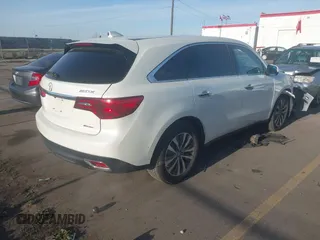 2016 Acura MDX w/Tech with VIN 5FRYD4H49GB045079, listed as a IAAI auction lot 41968901 with 113,577 mi miles. Bid and sale history available at carsss.com. Image 4.
