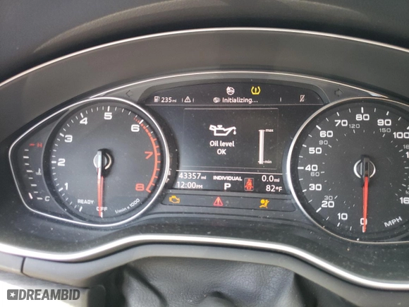 2019 Audi A5 Coupe Premium with VIN WAUSNAF51KA061967, listed as a Copart auction lot 57387054 with 43,357 mi miles and Salvage Title. Bid and sale history available at carsss.com. Image 9.