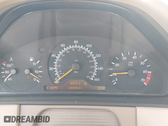 1999 Mercedes-Benz E-Class with VIN WDBJF65H6XA867166, listed as a IAAI auction lot 42017341 with 89,841 mi miles. Bid and sale history available at carsss.com. Image 7.