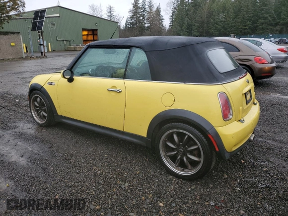 2005 MINI Convertible S with VIN WMWRH33475TF81762, listed as a Copart auction lot 46510115 with 139,199 mi miles and Salvage title. Bid and sale history available at DreamBid. Image 2.