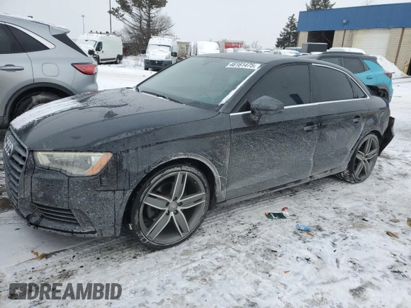2015 Audi A3 2.0T Premium Plus with VIN WAUEFGFF6F1125982, listed as a Copart auction lot 46161475 with 129,183 mi miles and Salvage Title. Bid and sale history available at carsss.com. Image 1.
