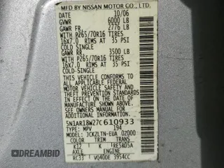 2007 Nissan Pathfinder SE with VIN 5N1AR18W27C610933, listed as a Copart auction lot 46548185 with 195,232 mi miles and Salvage Title. Bid and sale history available at carsss.com. Image 14.