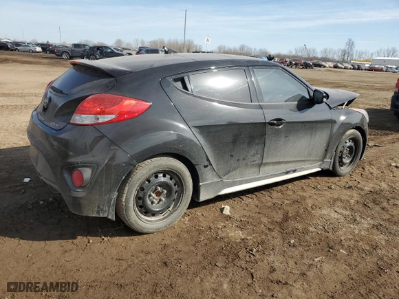 2016 Hyundai Veloster Turbo Rally Edition with VIN KMHTC6AE5GU271426, listed as a Copart auction lot 48577925 with 160,402 mi miles and Clean Title. Bid and sale history available at carsss.com. Image 3.