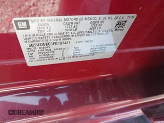 2015 GMC Sierra 1500 Denali with VIN 3GTU2WEC6FG187427, listed as a IAAI auction lot 41874355 with 166,913 mi miles and . Bid and sale history available at DreamBid. Image 9.