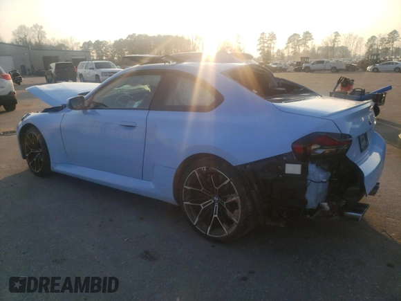 2023 BMW M2 with VIN 3MF13DM09P8D64590, listed as a Copart auction lot 44080105 with 0 mi miles and Salvage Title. Bid and sale history available at carsss.com. Image 2.